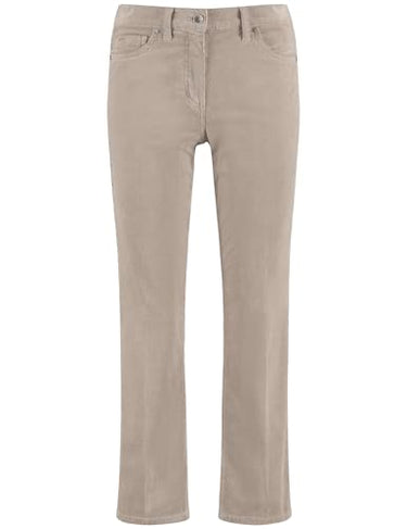 Gerry Weber Damen 7/8 Cordhose Marlie Flared FIT unifarben, Melange 7/8 Länge Travertine Washed 44 im Sale